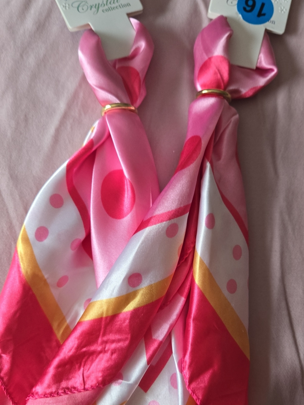 NWT Pink Polka Dot, hearts, Satin Neck Scarf, Or Bag Twilly. Comes With 2!!